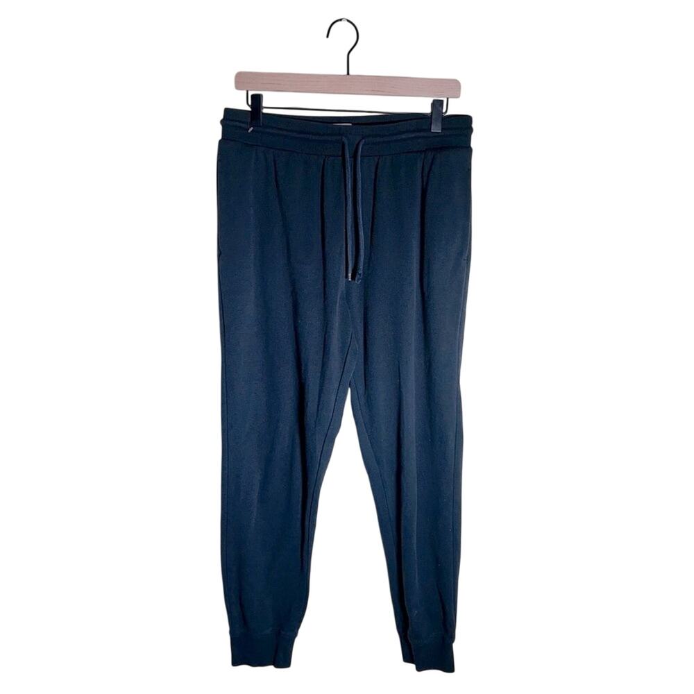 SUNDAY BEST Men's Black waffle knit drawstring joggers L